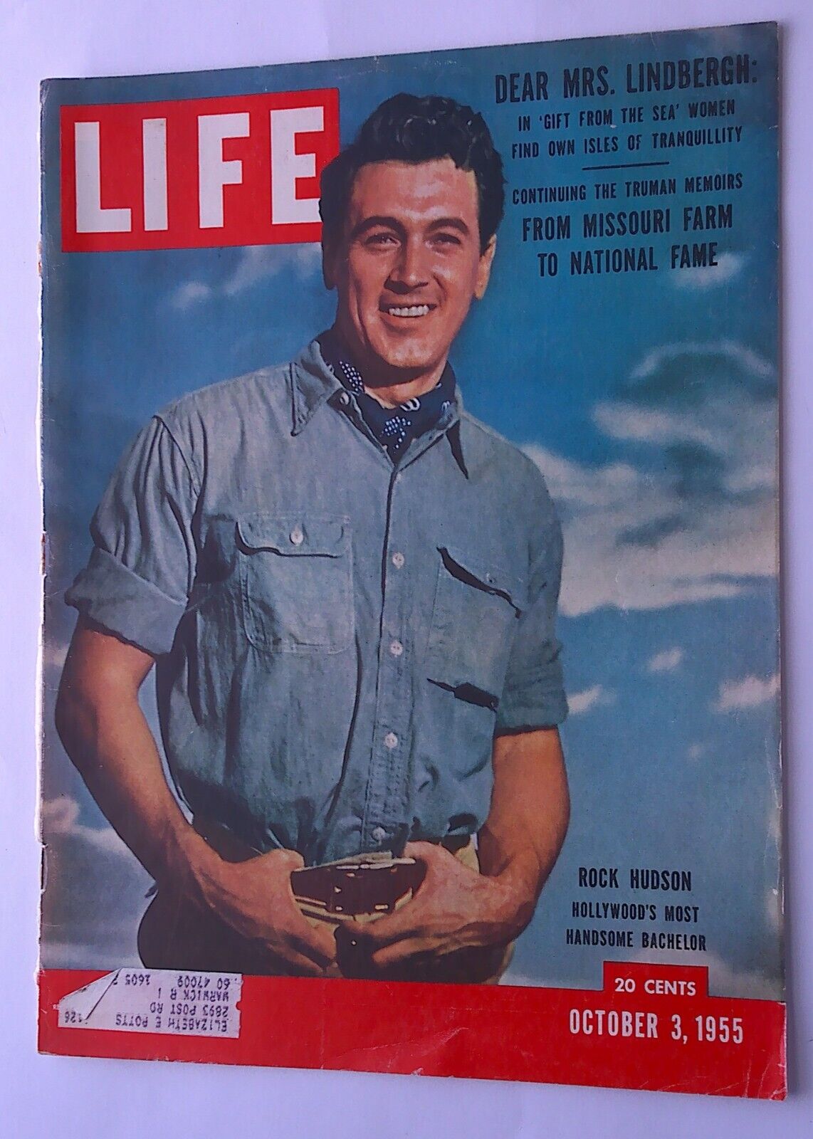 Life Magazine Cover ( Rock Hudson ) October 3, 1955