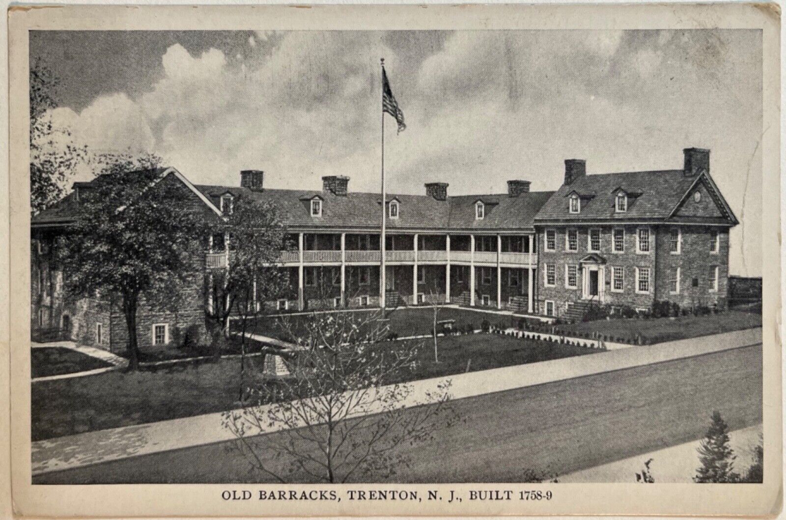 Trenton New Jersey Old Military Barracks Antique Photo Postcard c1900