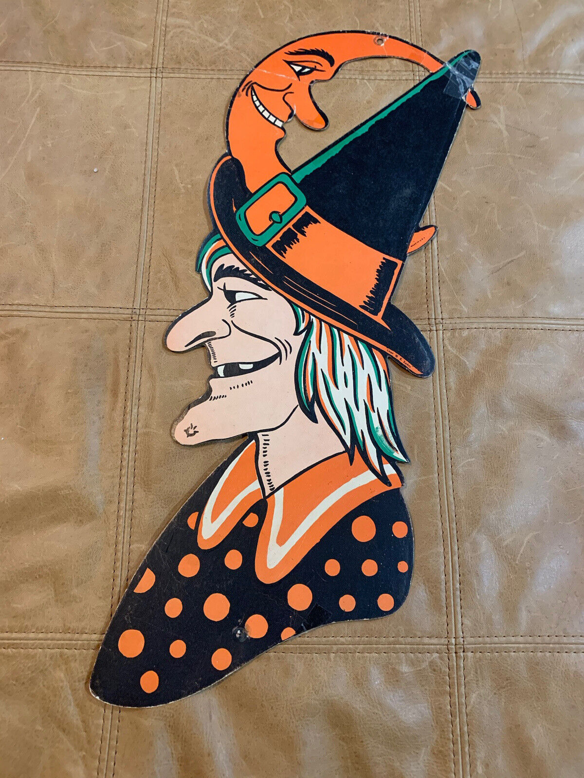 Vintage Halloween H.E. Luhrs Pressed Die Cut Witch Large