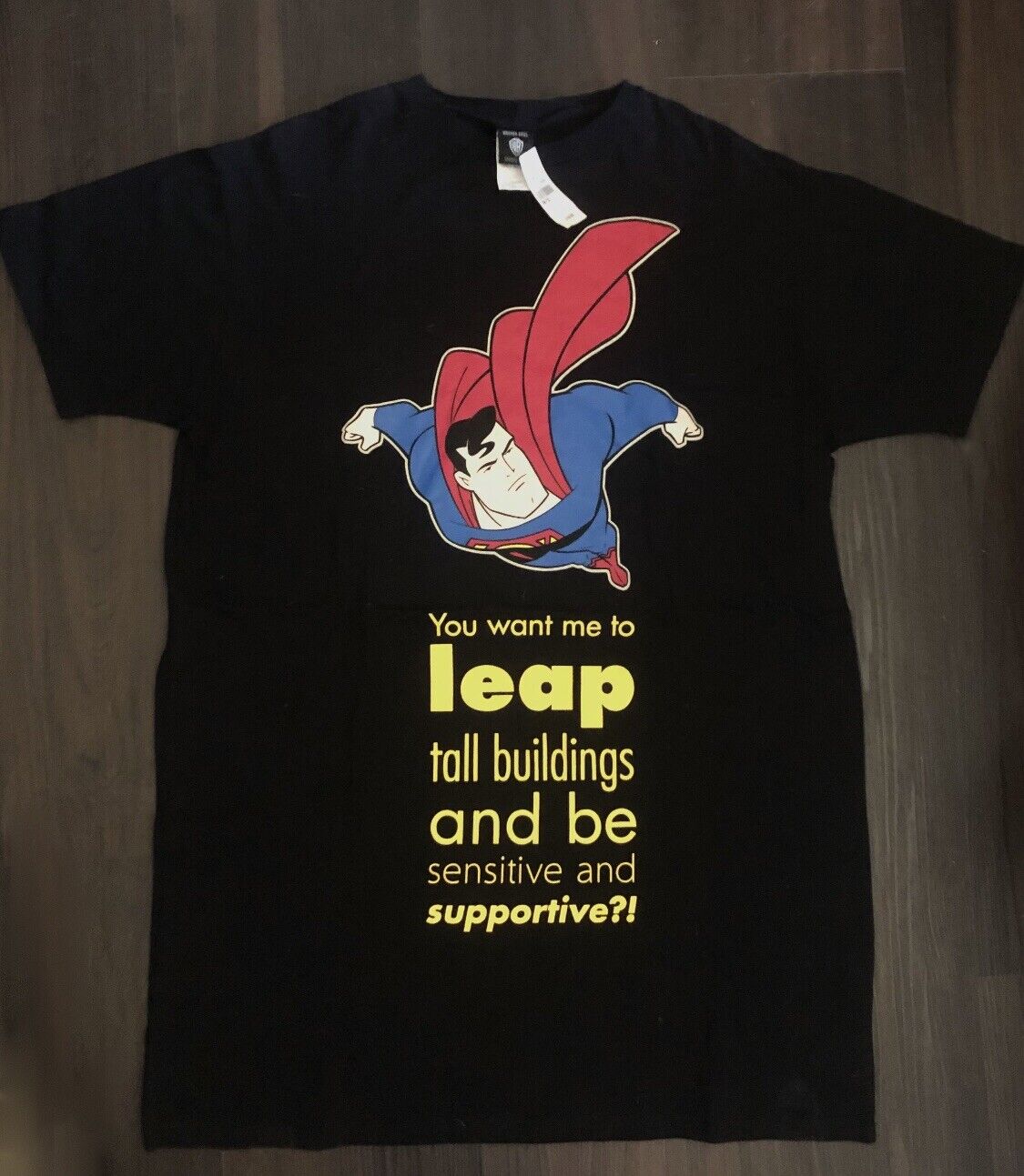 Vintage 90s 1997 Superman Sensitive Supportive One Size T-Shirt Sleep Wear