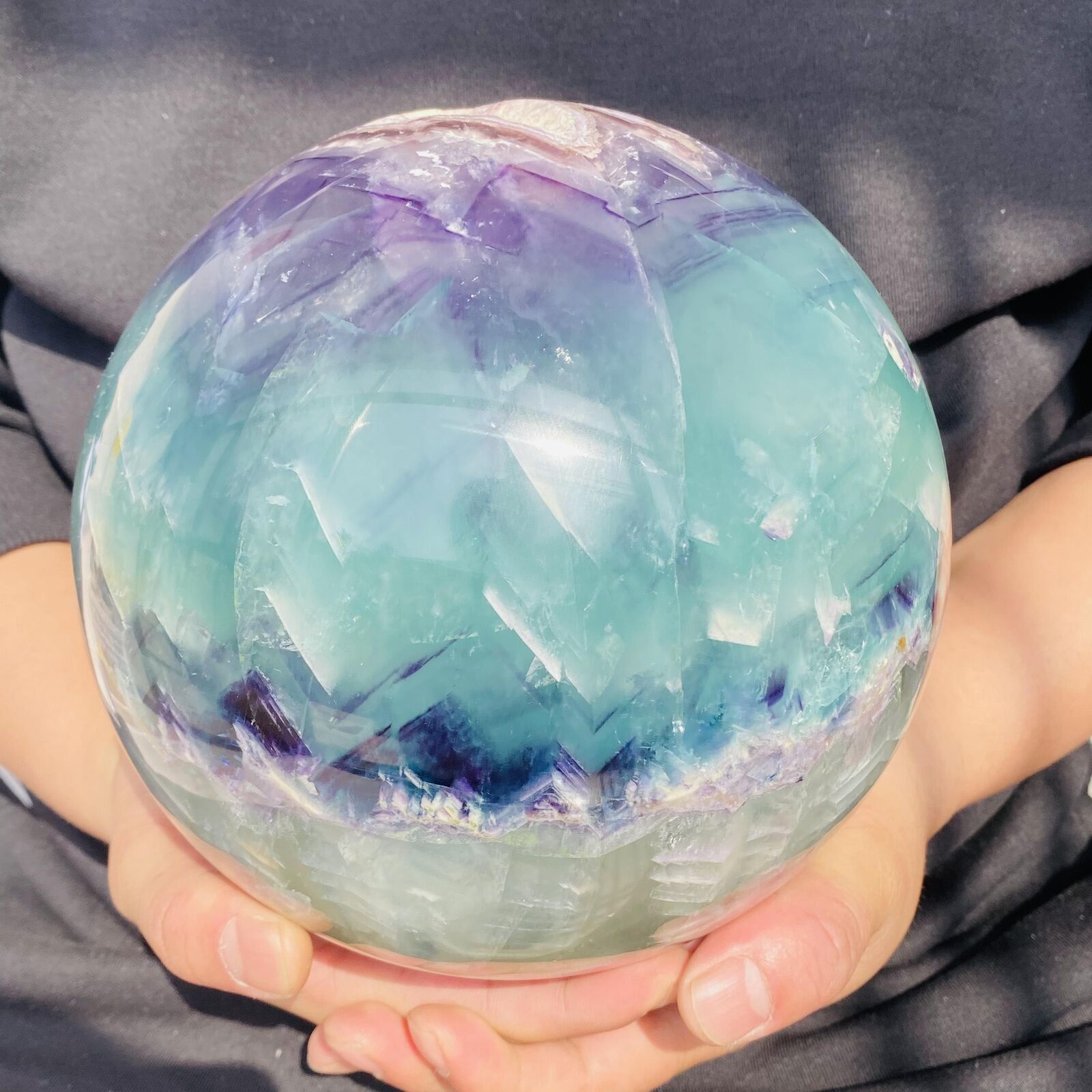 Natural Fluorite ball Colorful Quartz Crystal SphereGemstone Healing 9740g