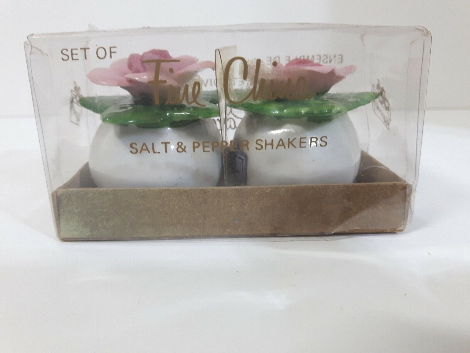 Vintage China Pink Rose Imported By Giftcraft Toronto Salt & Pepper Shakers