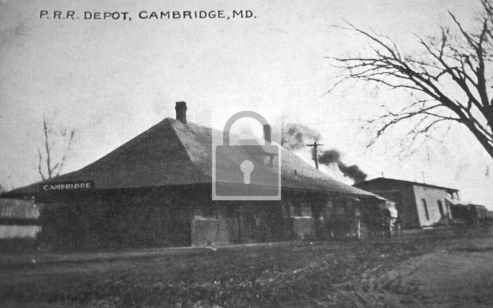 Railroad Train Station Depot Cambridge Maryland MD Reprint Postcard
