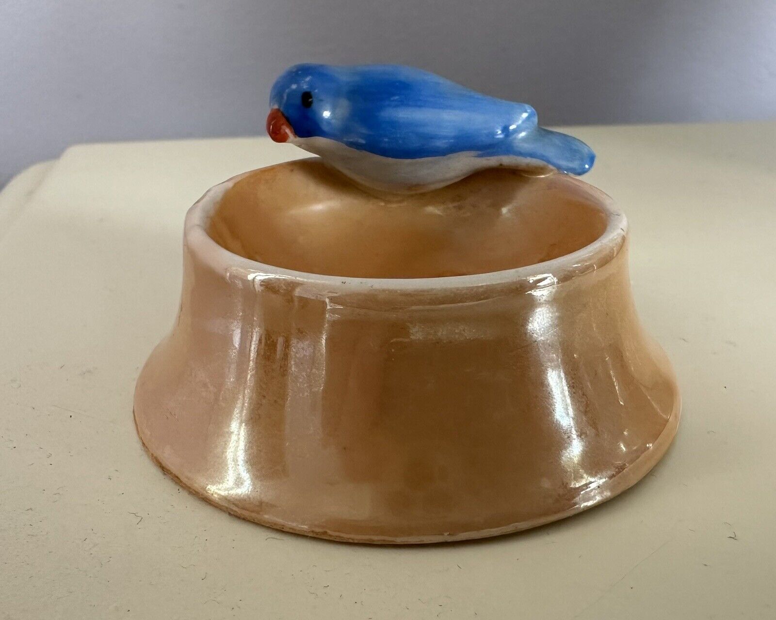 Vintage Morimura Noritake Blue Bird Bath Salt Cellar Lusterware Luster