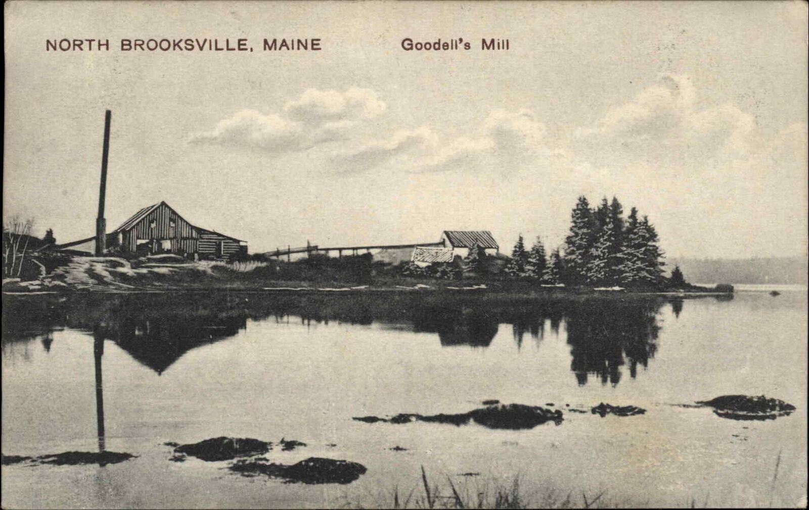 North Brooksville Maine ME Goodell\'s Mill c1910 Vintage Postcard