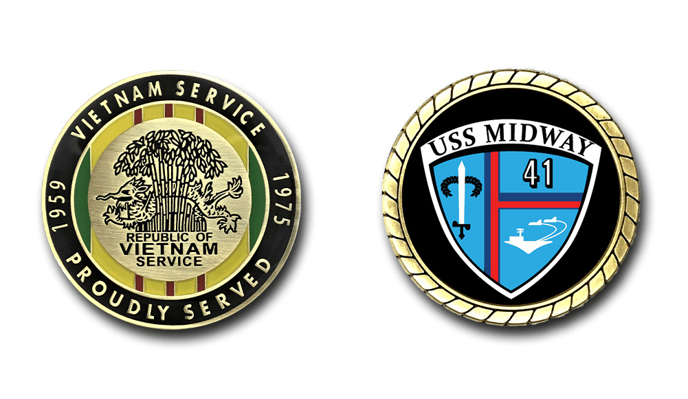 USS Midway CVA-41 Vietnam Service Challenge Coin Officially Licensed US Navy