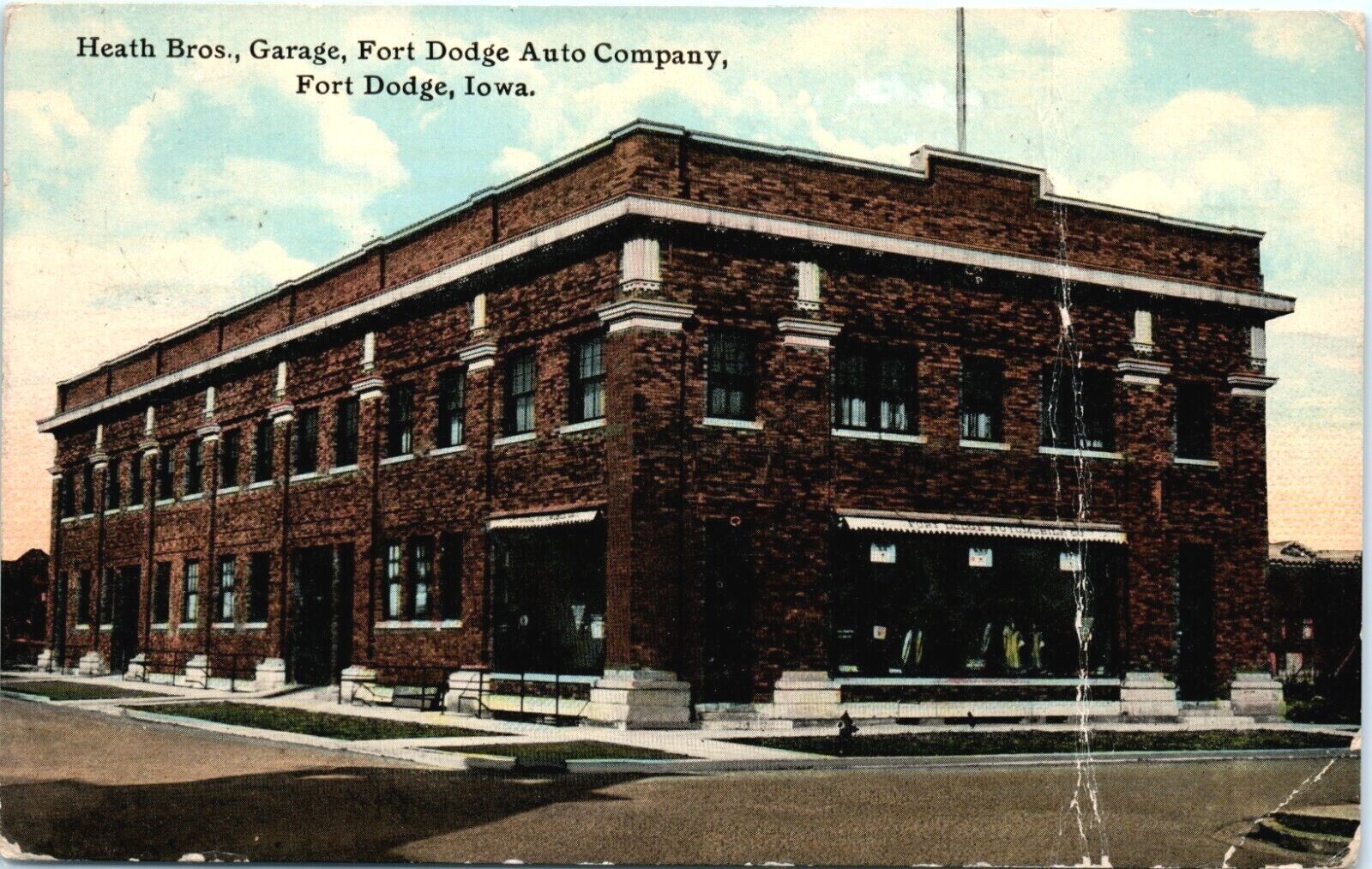 FORT DODGE IOWA 1911 HEATH BROS GARAGE FORT DODGE AUTO COMPANY WEBSTER CO G1