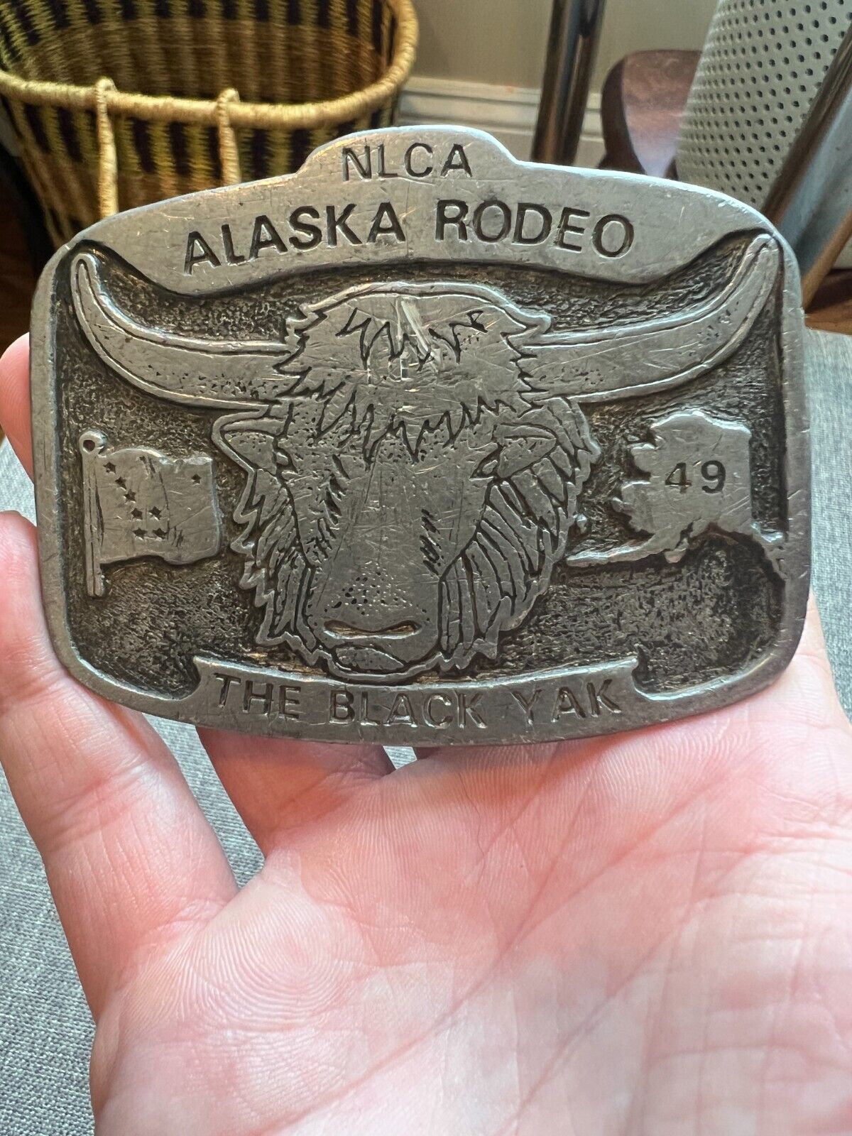 Alaska Statehood NLCA Rodeo Belt Buckle 1st Edition Vintage 80's Made USA
