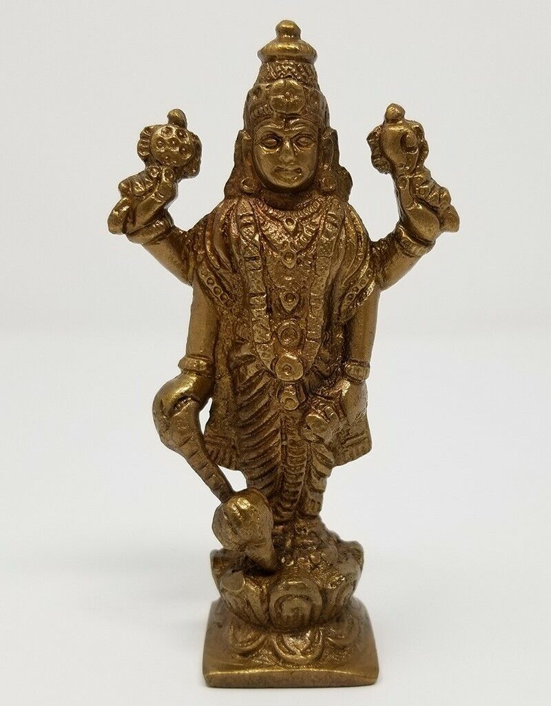Brass Antique Finish Lord Lord Vishnu 3.75\