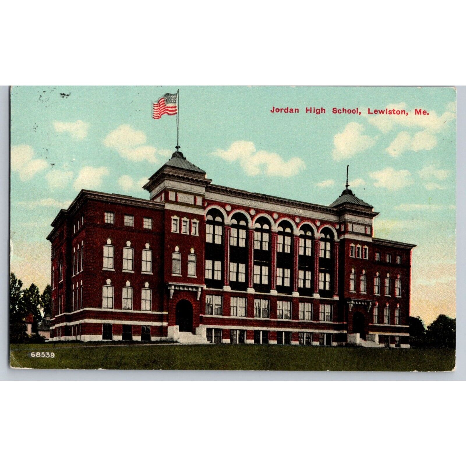 VTG 1914 Postcard  Unposted Maine Kora Temple Shrine Building Lewiston #352