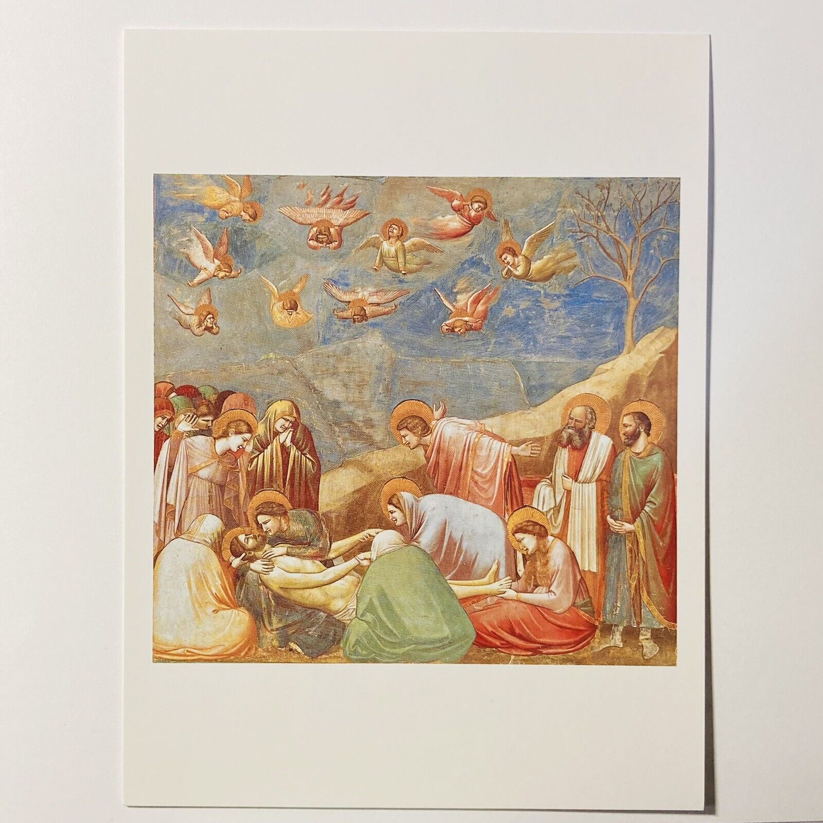Vintage Phaidon Press Postcard “The Lamentation” Angels Mooring Savior Art P2