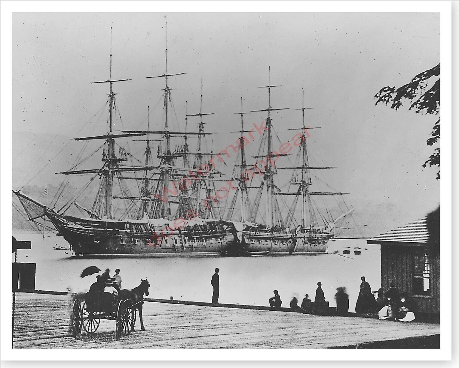 US Navy 1868 Photo USS Macedonian, USS Dale USS Savannah Anchored At West Point