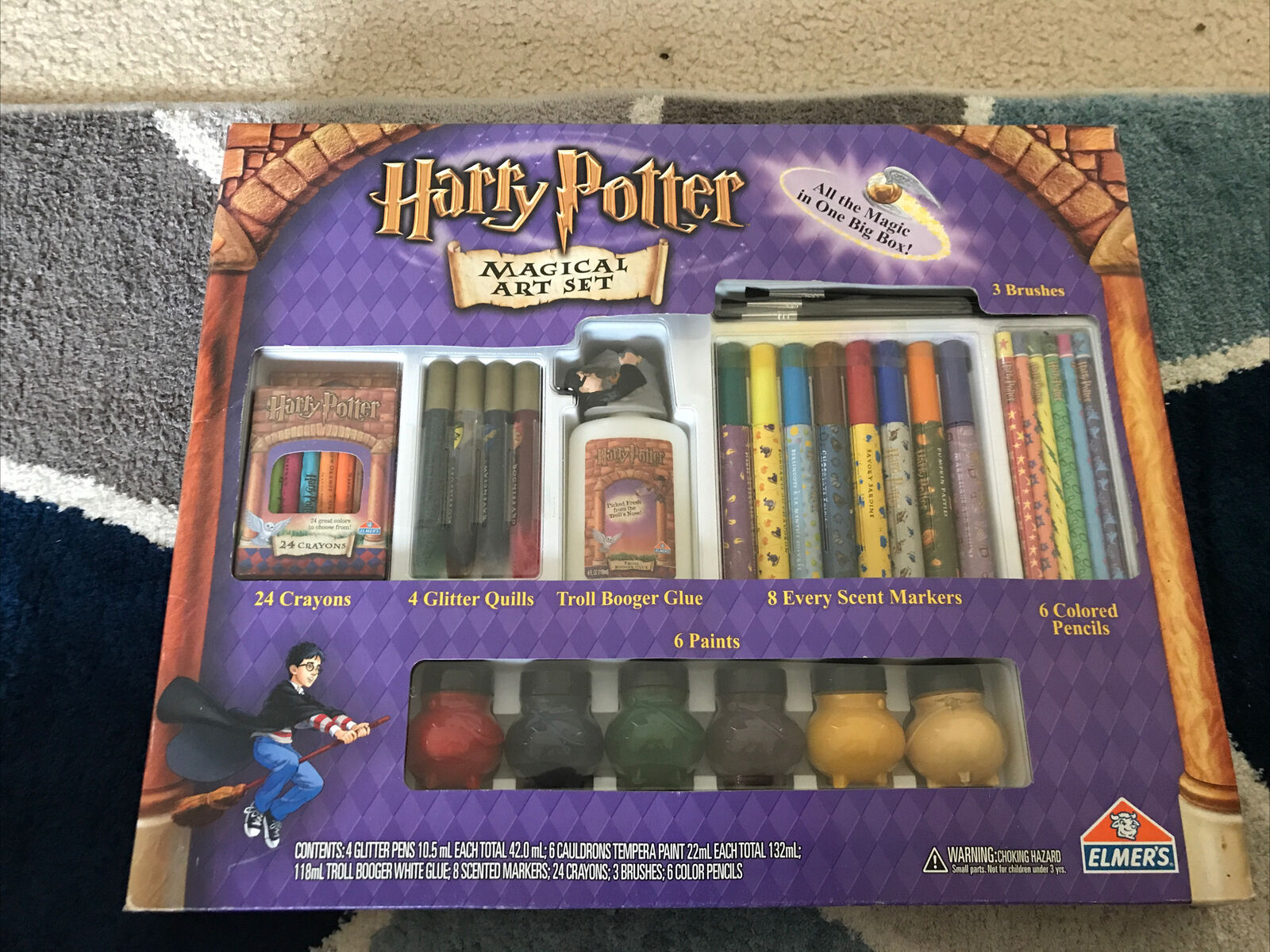 VTG 2002 Harry Potter Magical Art Set Elmers Crayons Paint Booger Glue *UNUSED*
