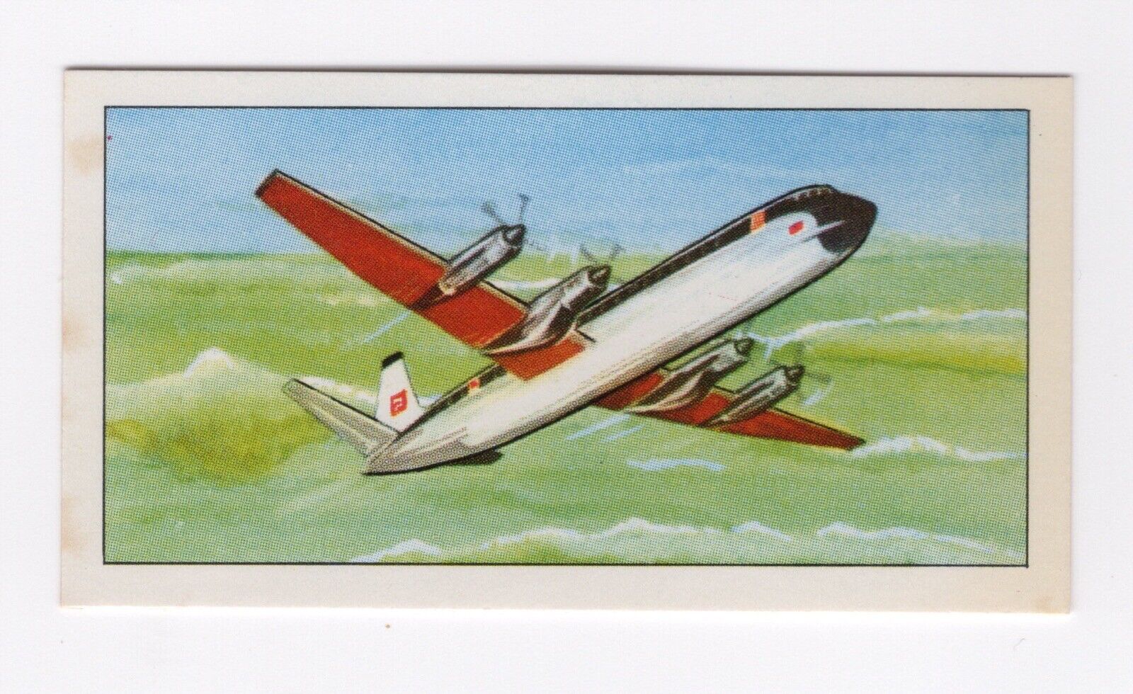 Modern Transport Trade Card 1966. BEA Vickers Armstrong Vanguard 951