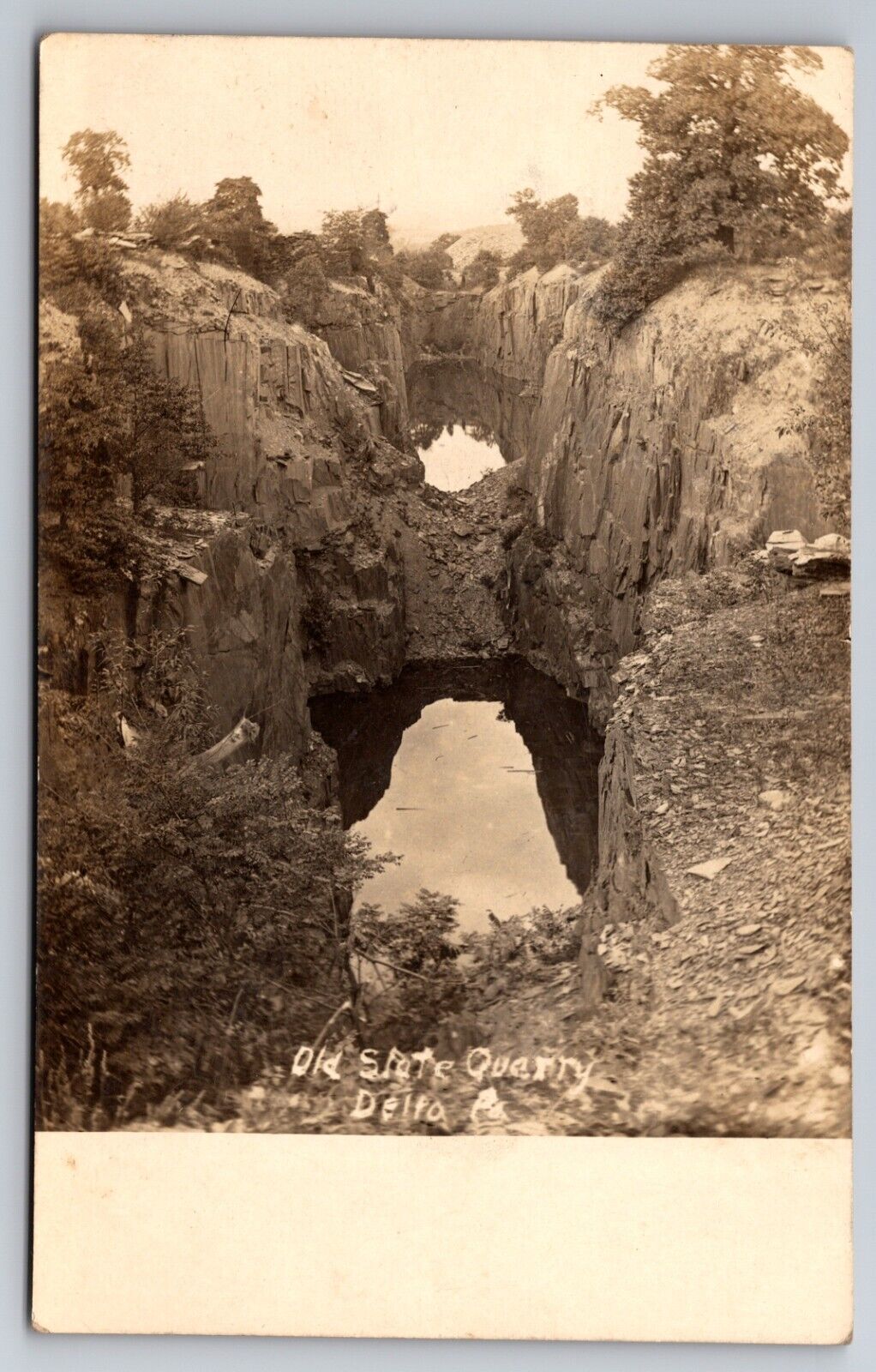 Old Slate Quarry Delta Pennsylvania PA 1909 Real Photo RPPC