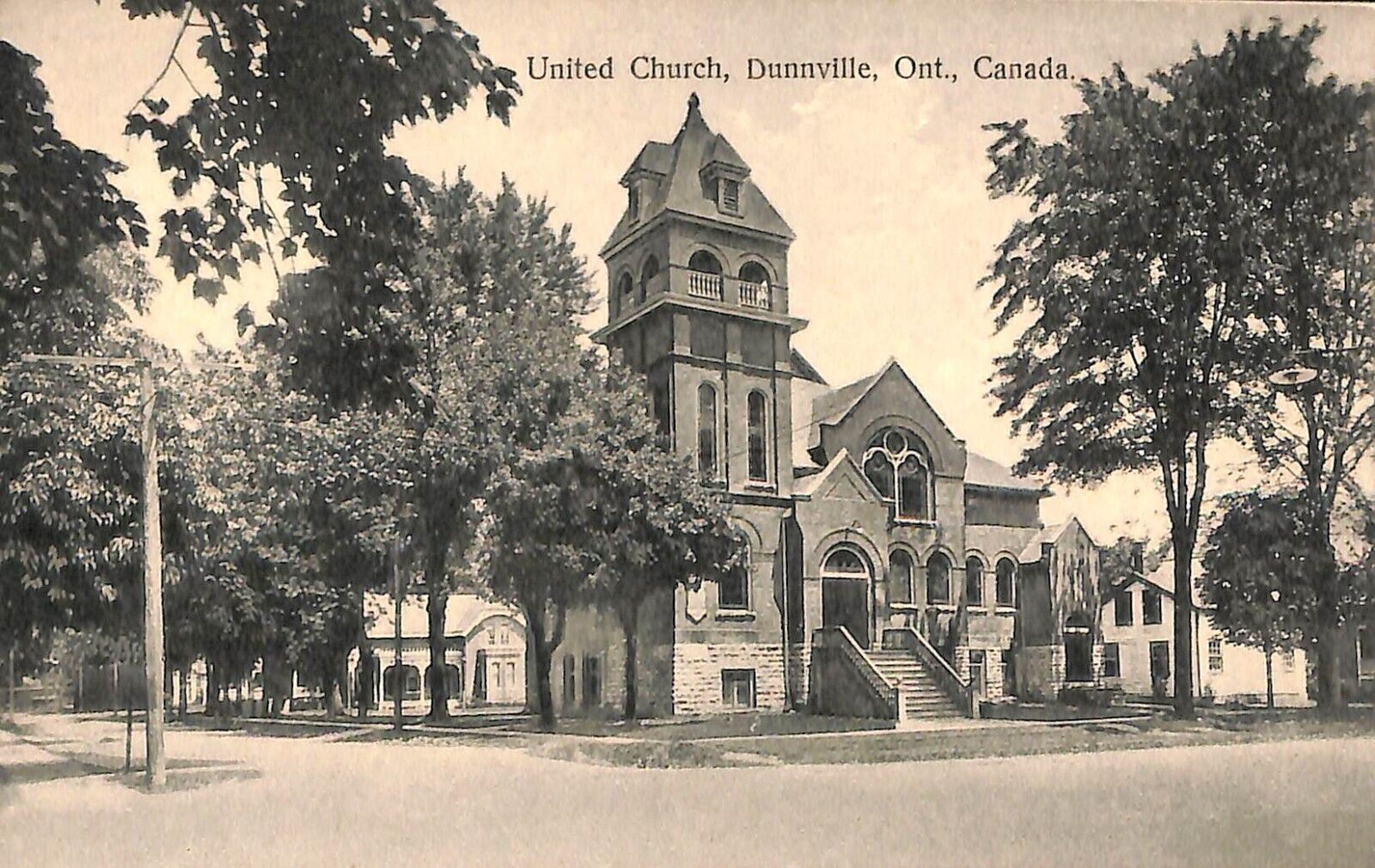 United Church Dunnville Ontario Canada Divided Back Postcard German Made