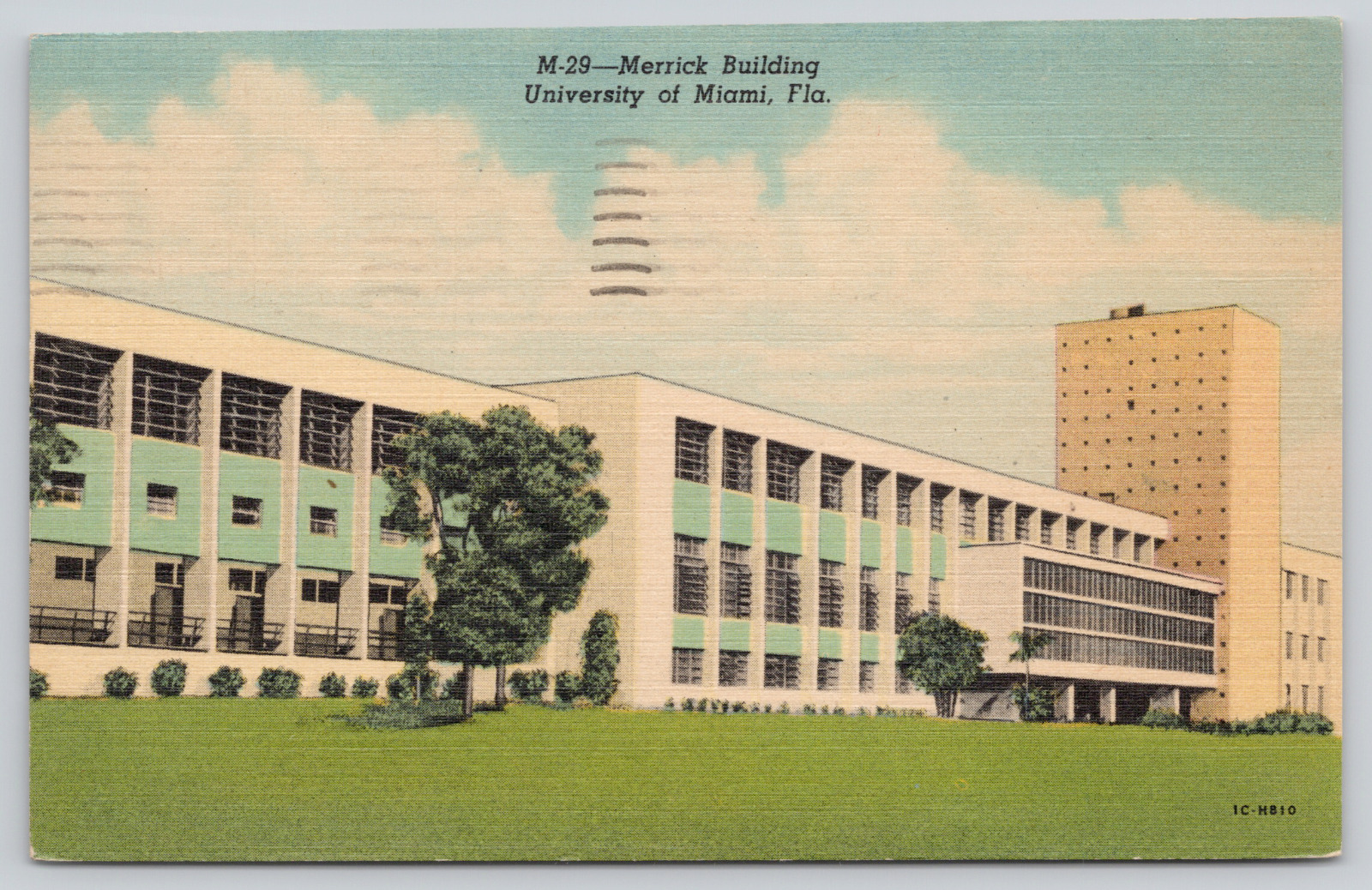 Postcard University of Miami, Merrick Building 1953 Linen A533