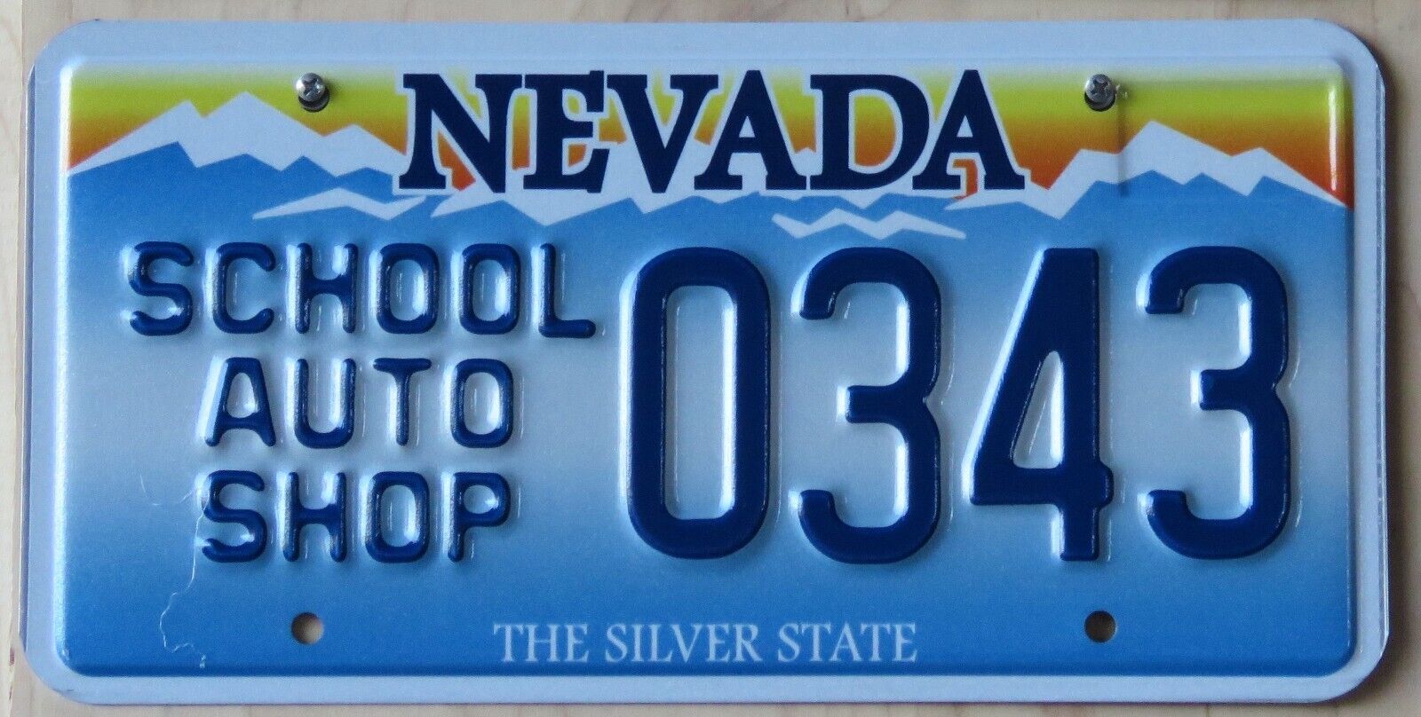 NEVADA  SCHOOL AUTO SHOP  license plate  2010    single plate offered
