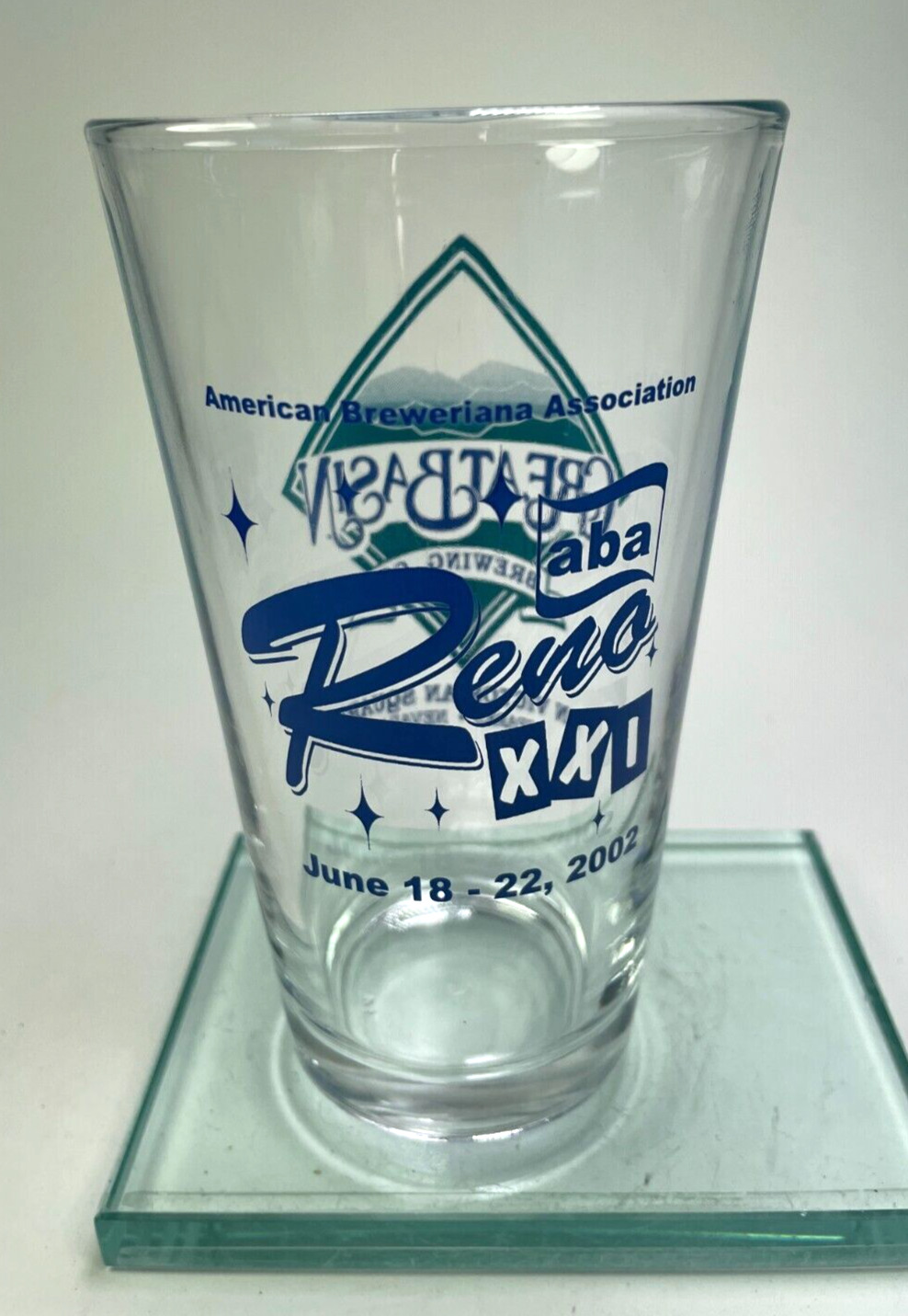 Great Basin Brewing Pint Beer Glass Aba Rena XXI June 18-22 2002 16oz Rare B23