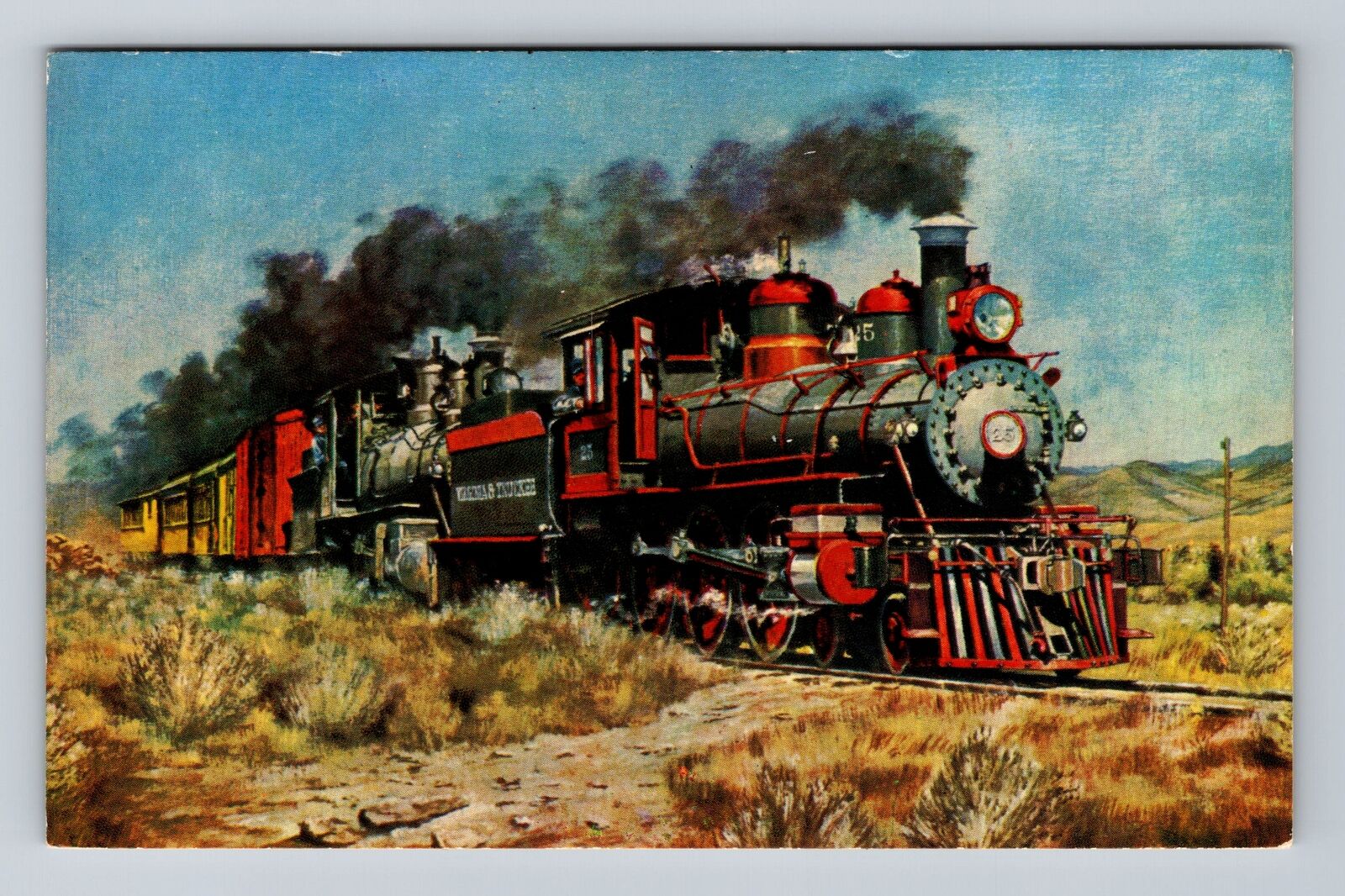 Reno NV-Nevada, Virginia & Truckee Train, Transportation Vintage Postcard