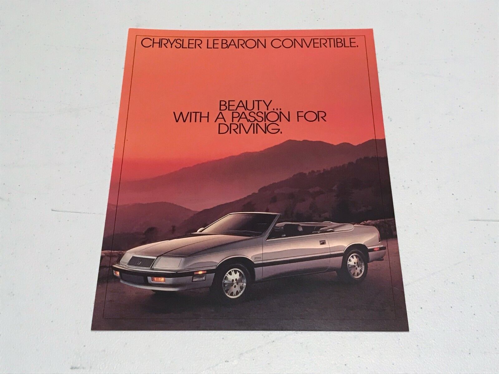 1987 CHRYSLER LEBARON CONVERTIBLE SALES BROCHURE IN EXCELLENT CONDITION