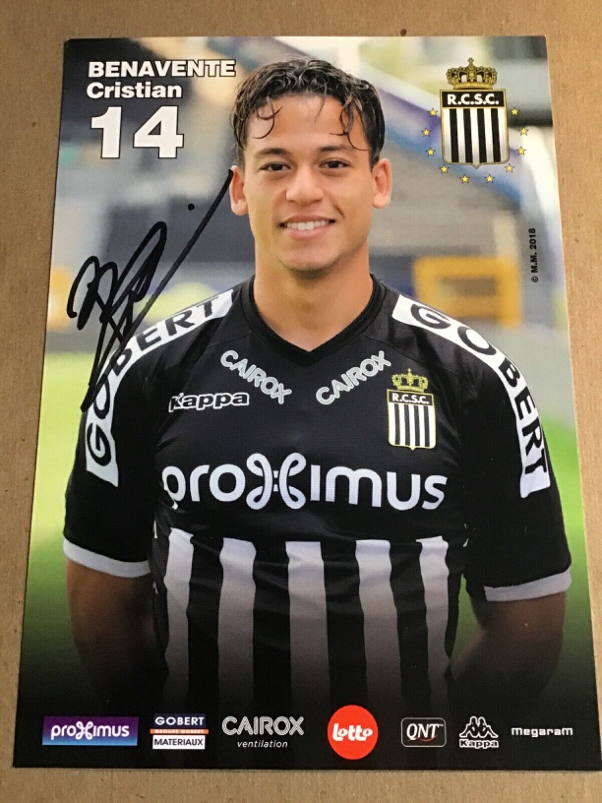 Cristian Benavente, Peru 🇵🇪 RSC Charleroi 2018/19 hand signed