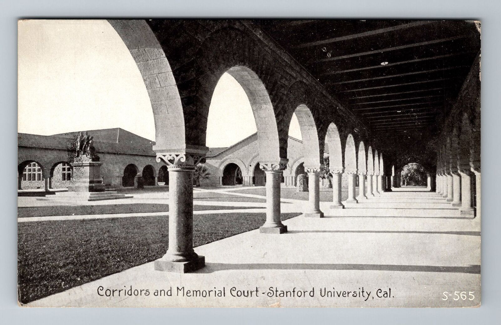 Stanford CA-California, Corridors And Memorial Court, Vintage Postcard