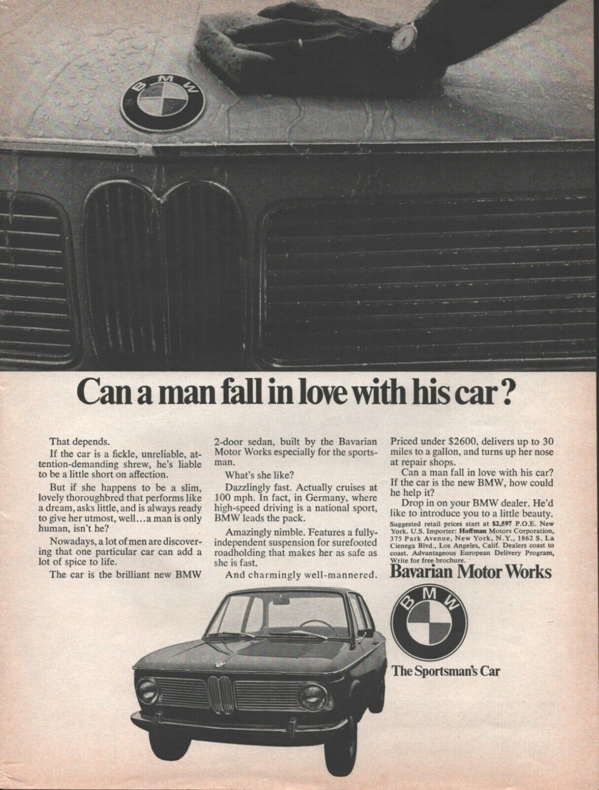 1968 BMW 2-Door Sedan Automobile - Vintage Car Ad
