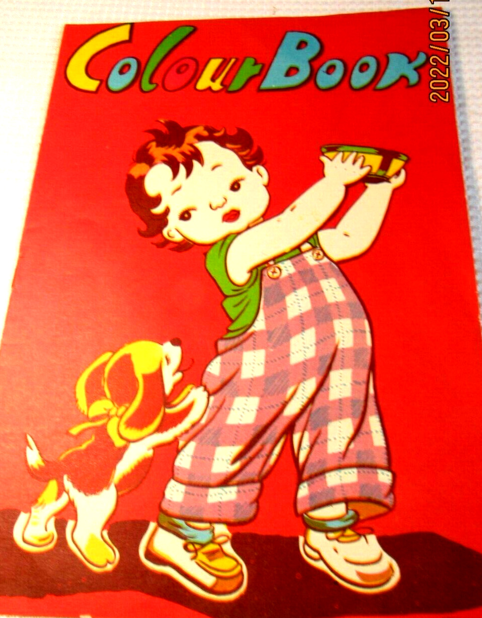 Vintage 1940s Childrens Coloring Book Hong Kong Suitable/ Framing uncolored (C