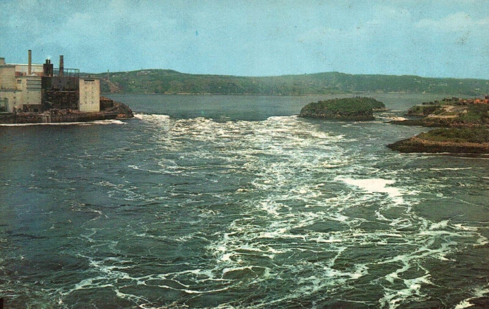 Rapids At Reversing Falls Saint John Canada Vintage Chrome Postcard Unposted