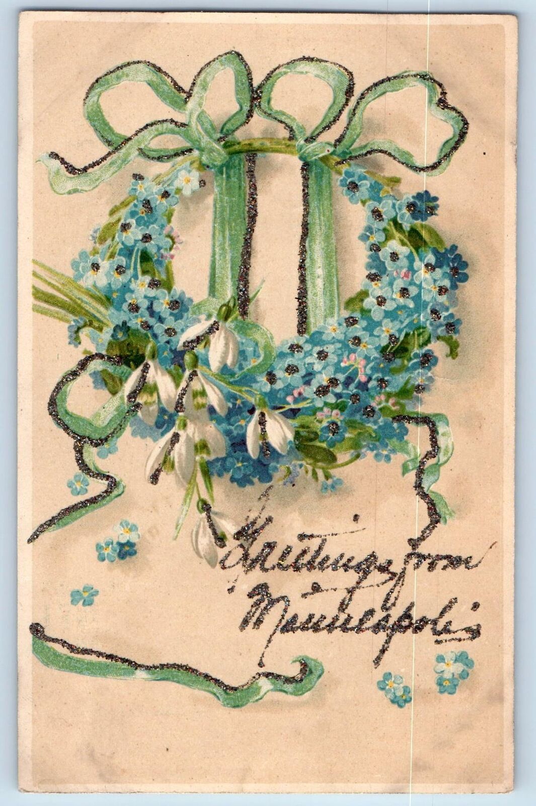 Minneapolis Minnesota Postcard Greetings Embossed Flowers And Leaves c1905\'s