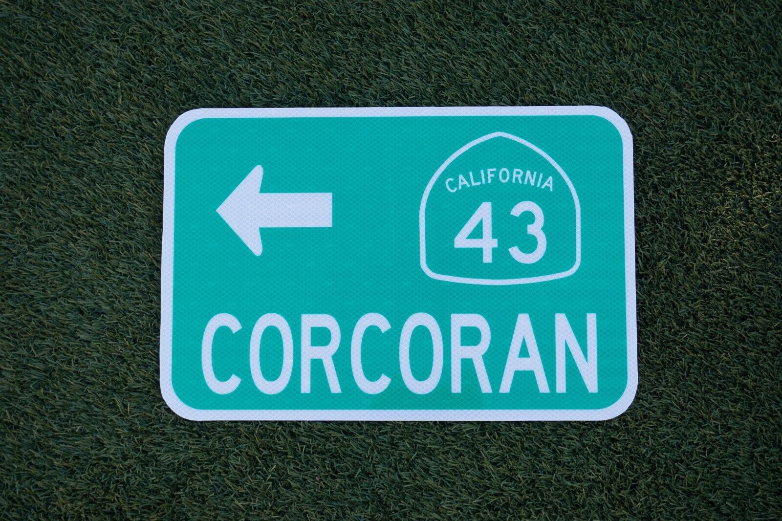 CORCORAN California Hwy 43 route road sign 18x12\
