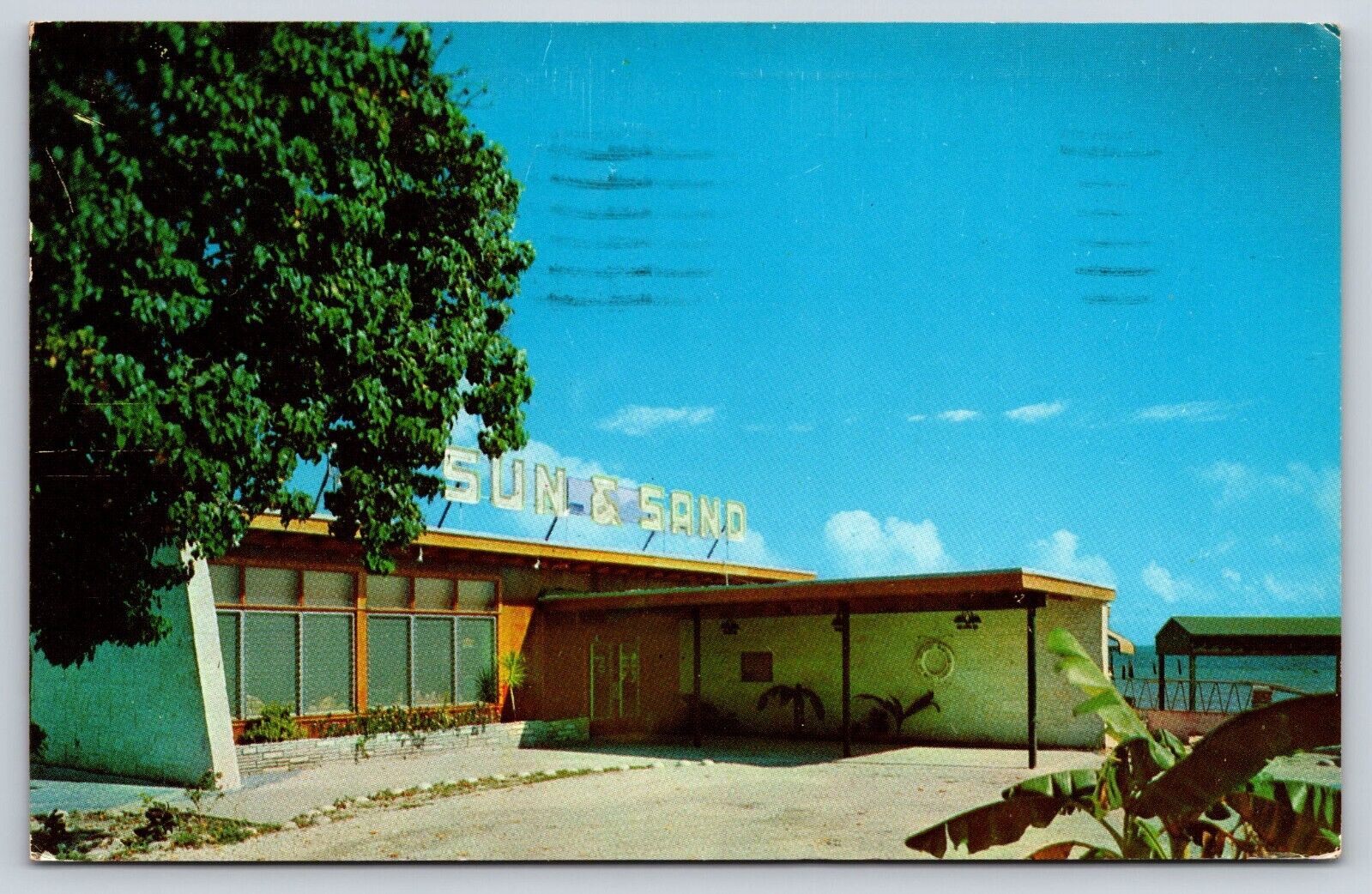 Key West FL-Florida, Sun & Sand Club Restaurant Lounge, Vintage Antique Postcard