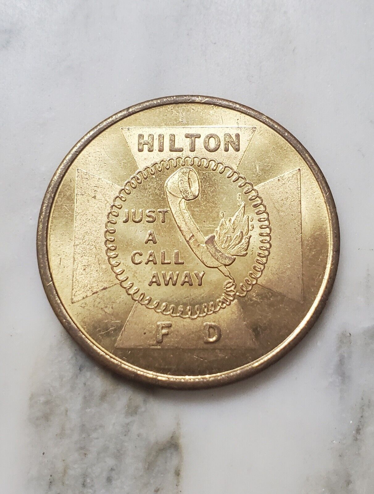 Hilton NY 1978 Fire Dept Department commemorative metal token 1928-1975 50th 