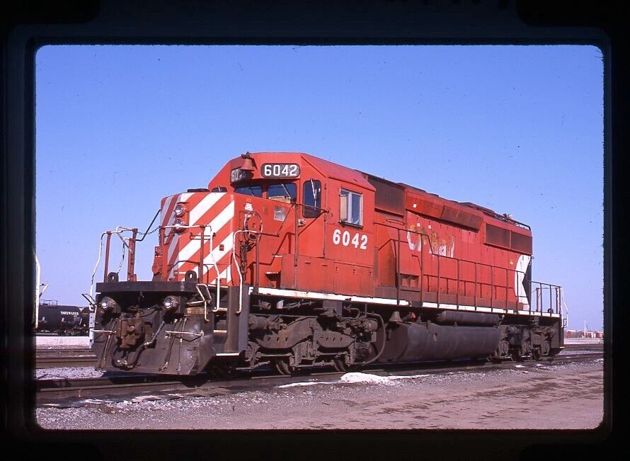 Original Railroad Slide CP Canadian Pacific 6042 SD40-2 at Franklin Park, IL
