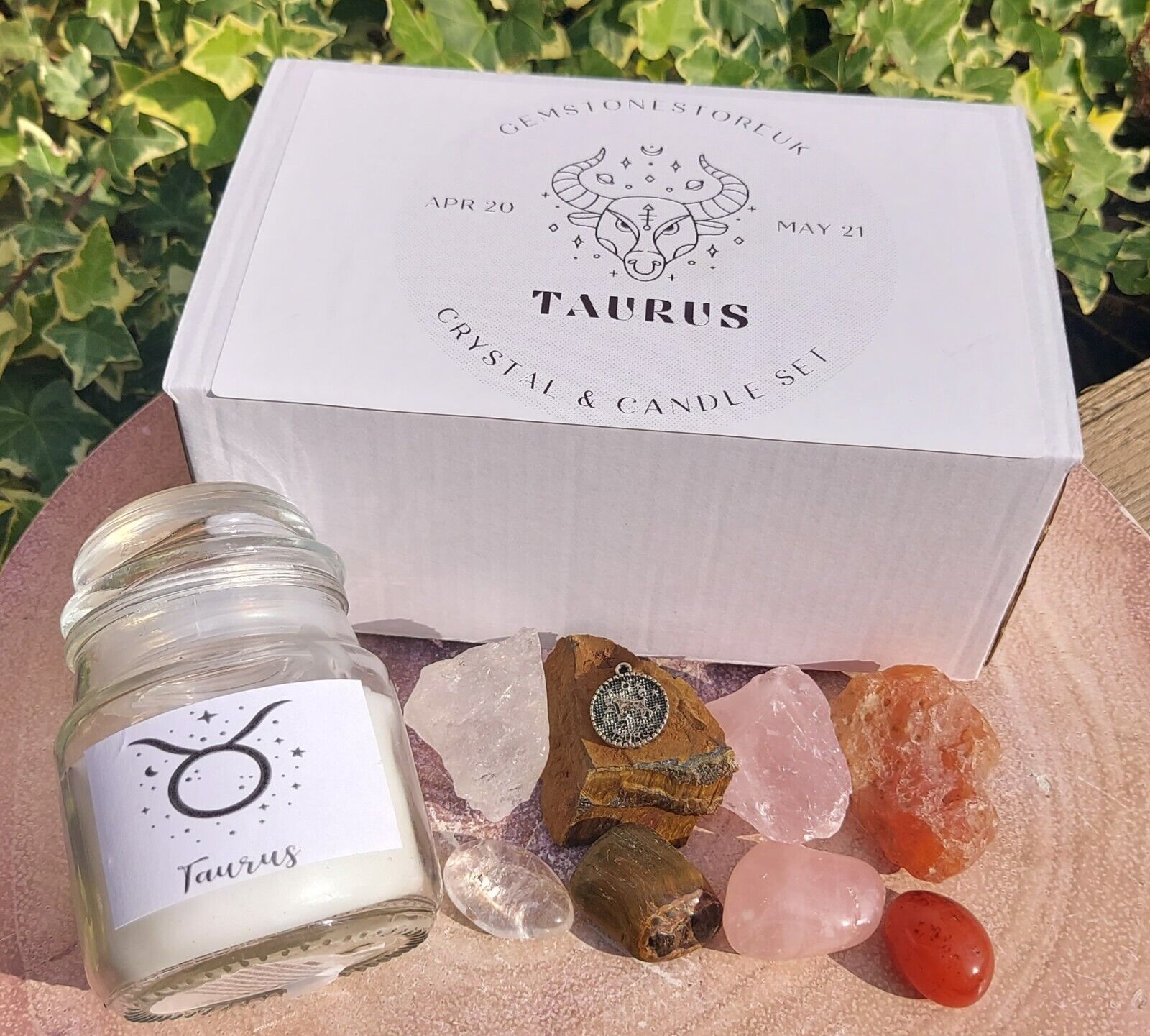 Taurus  Zodiac Crystal & Candle Kit, Taurus   Star Sign Gift, Zodiac Charm