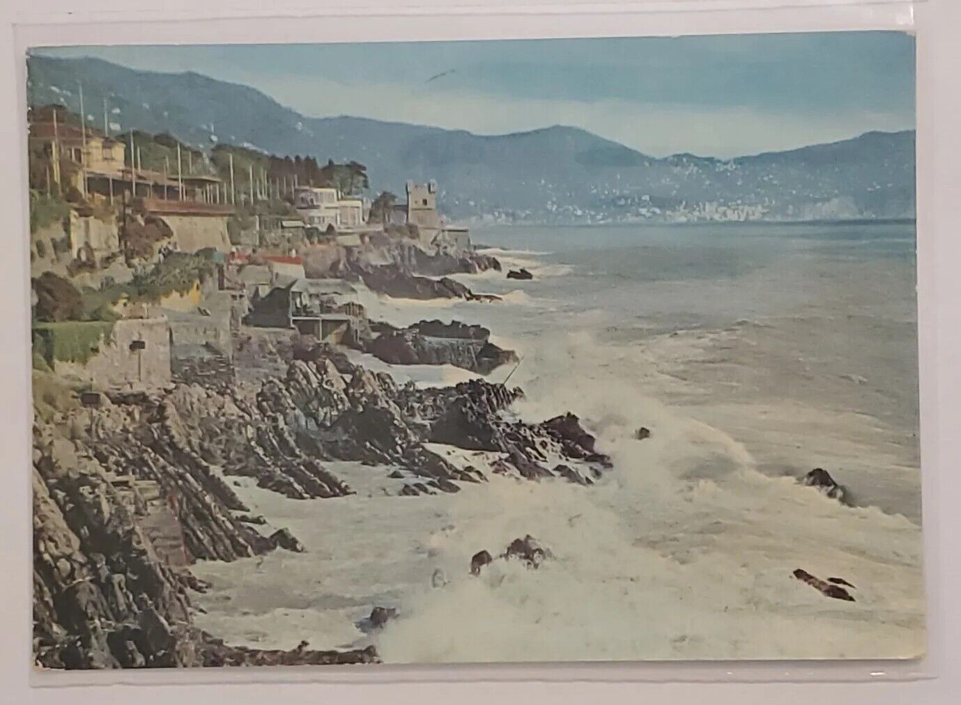 Postcard Golfo Paradiso Nervi la scogliera Italy Posted 1967 Stamped Writing