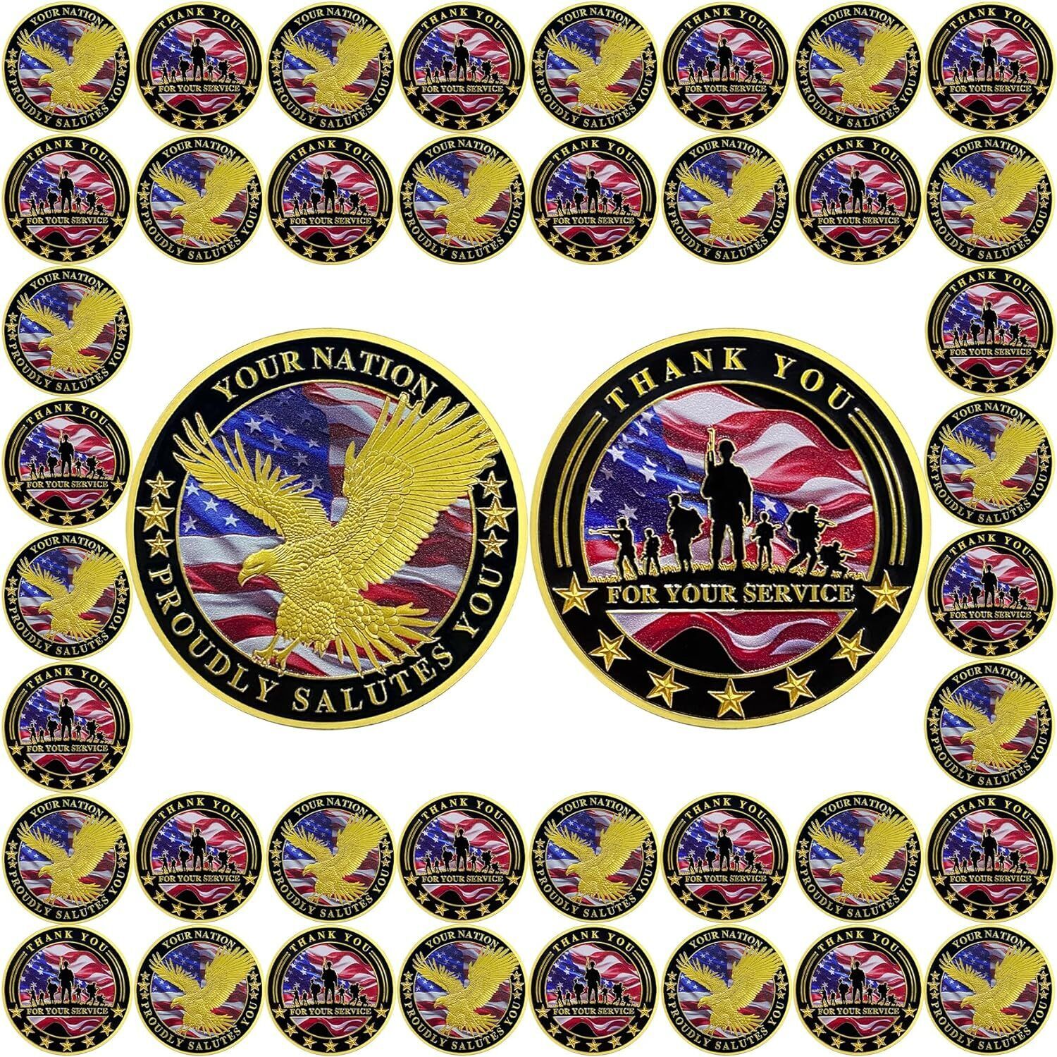 42Pcs Military Thank You for Your Service Challenge Coin Appreciation Coins Gift
