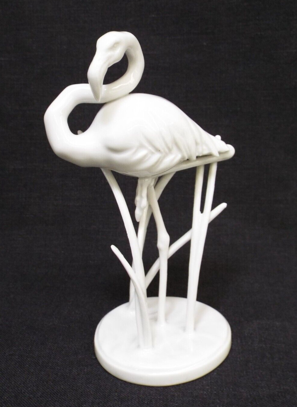 Rosenthal FRITZ HEIDENREICH All White Porcelain Flamingo Bird Figurine Germany