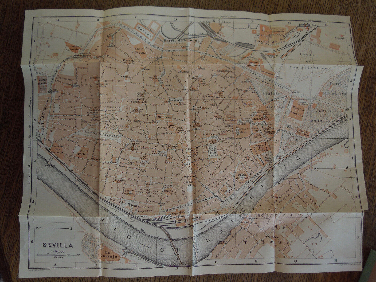 Map Old Town of Seville Seville Spain 1908        