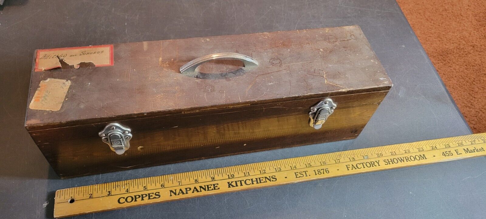 Vintage GLASS MAGIC LANTERN BOX FOR HOLDING SLIDES HARD Hand crafted wood