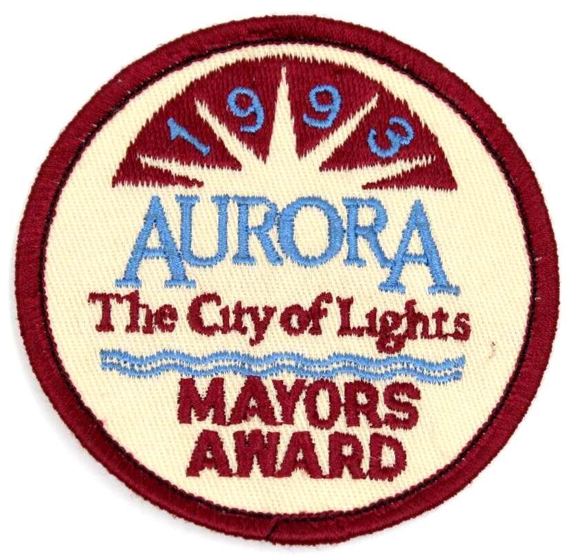 1993 Aurora Illinois City of Light Mayors Award Patch IL