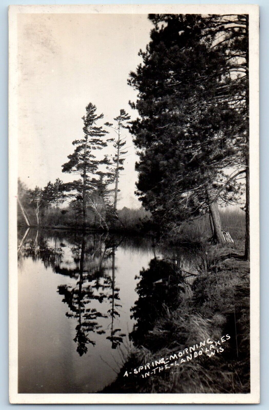 Land O Lakes Wisconsin WI Postcard RPPC Photo A Spring Morning c1930\'s Vintage