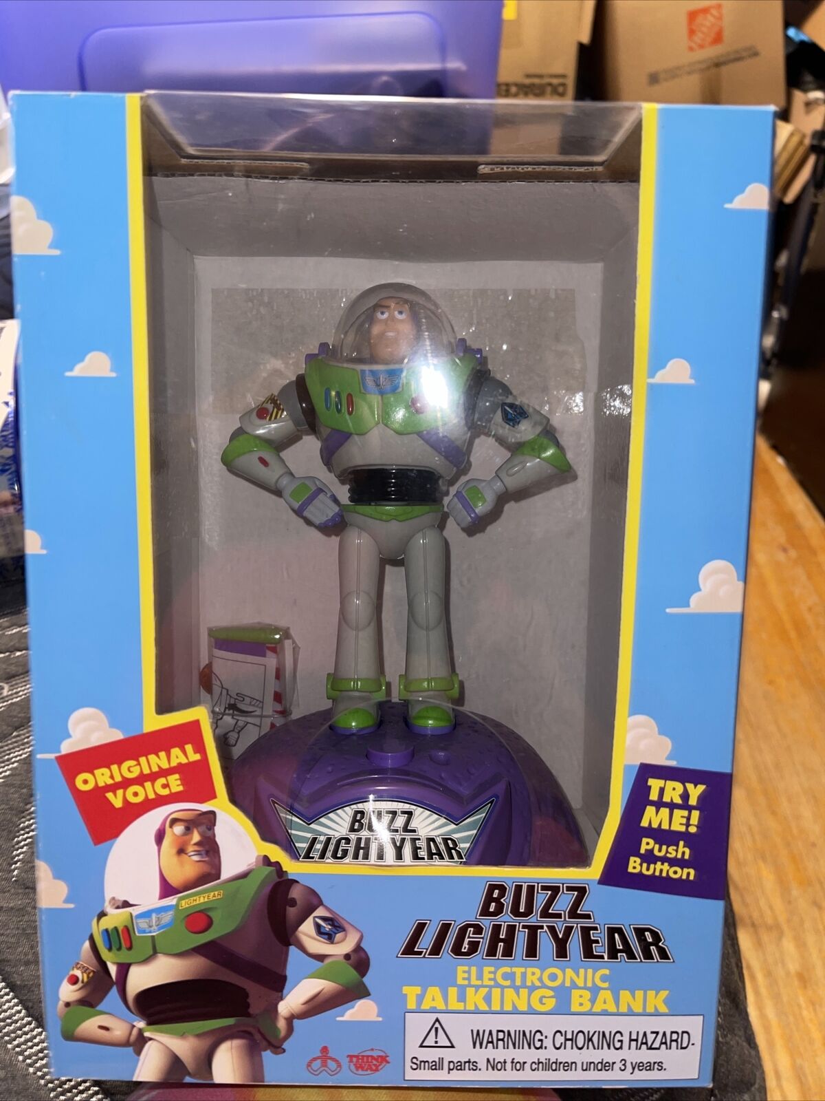 1995 Disney Toy Story Buzz Lightyear Electronic Talking Bank Thinkway NRFB