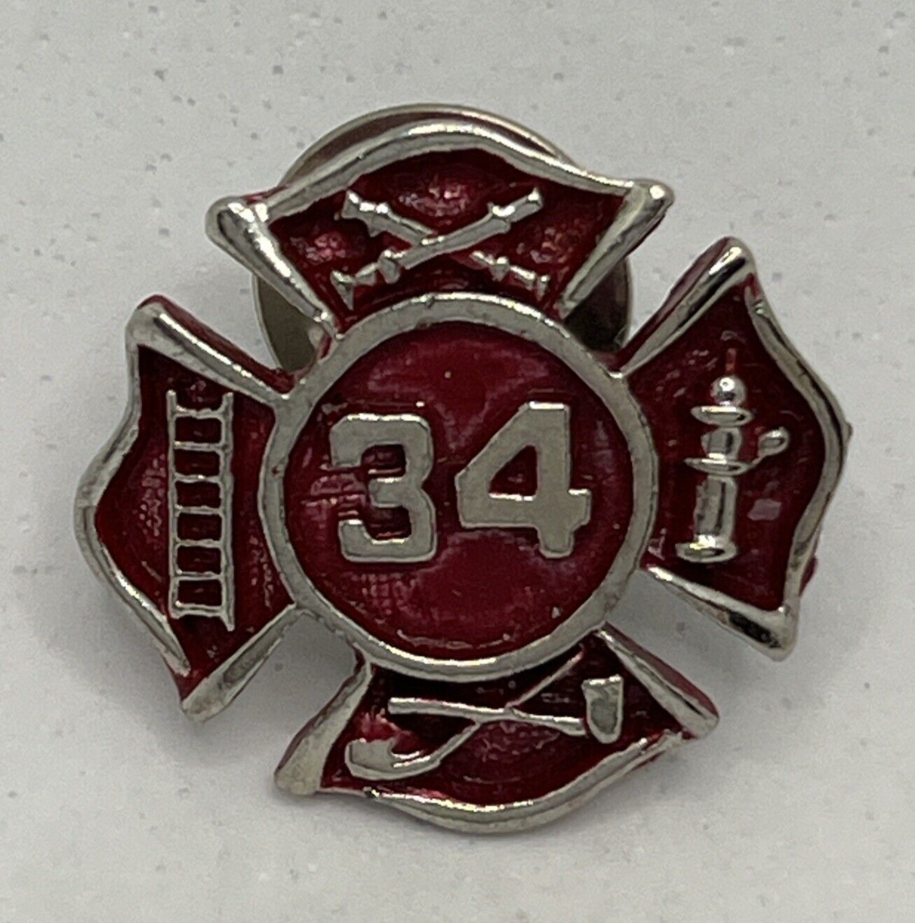 Firefighter Ladder Engine 34 Fire Department Rescue Enamel Lapel Hat Pin