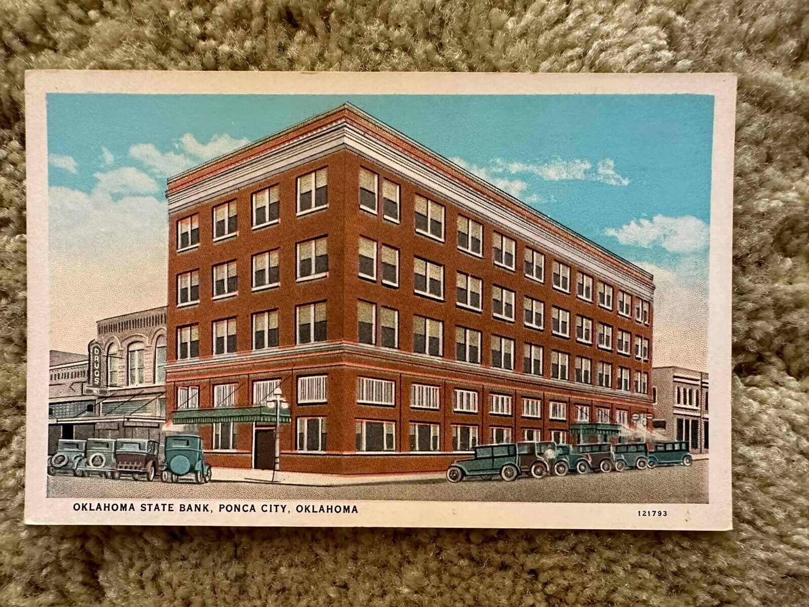 Vintage  City Oklahoma State Bank Postcard, Unused 