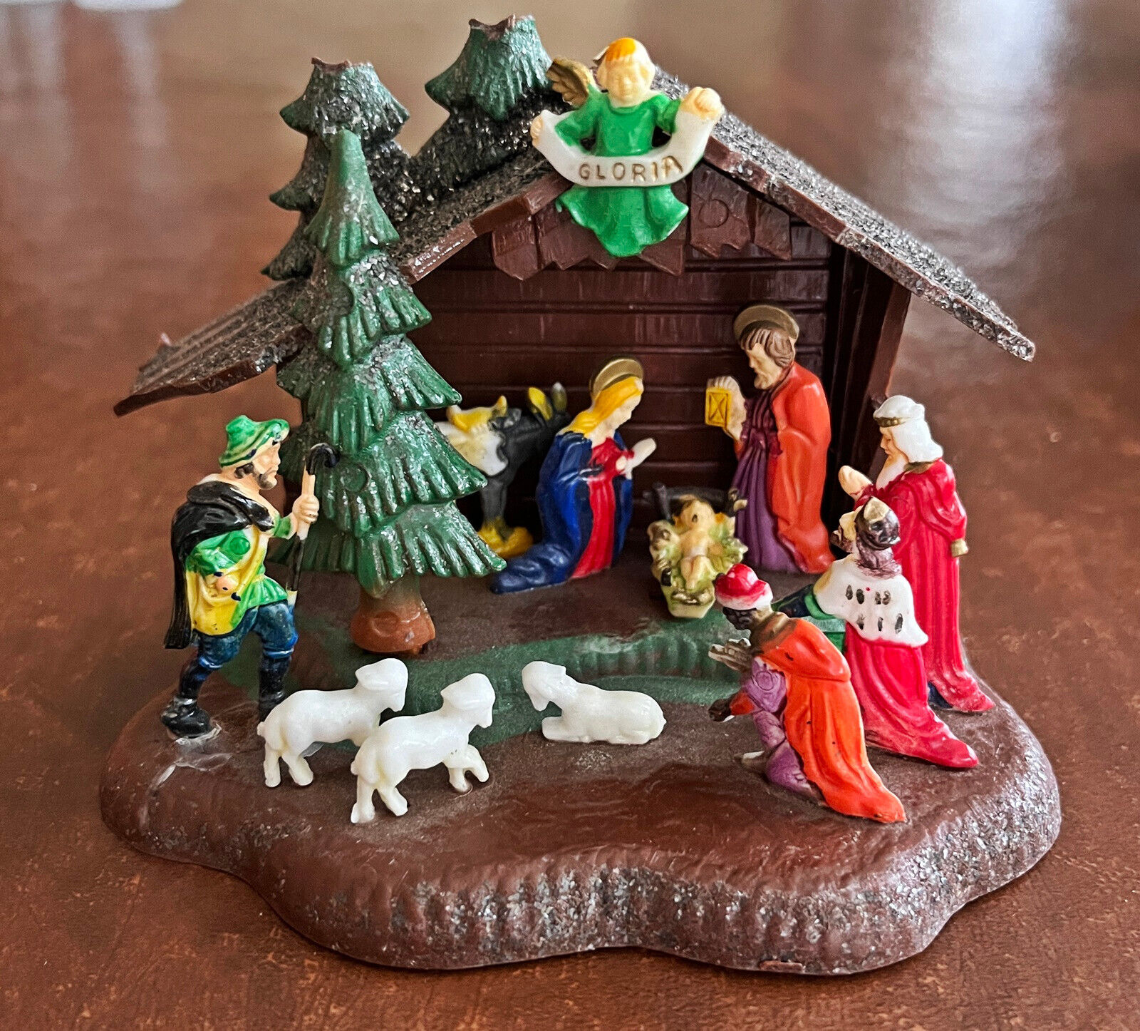 Vtg Shiny Brite  Miniature Christmas Nativity Scene 5\
