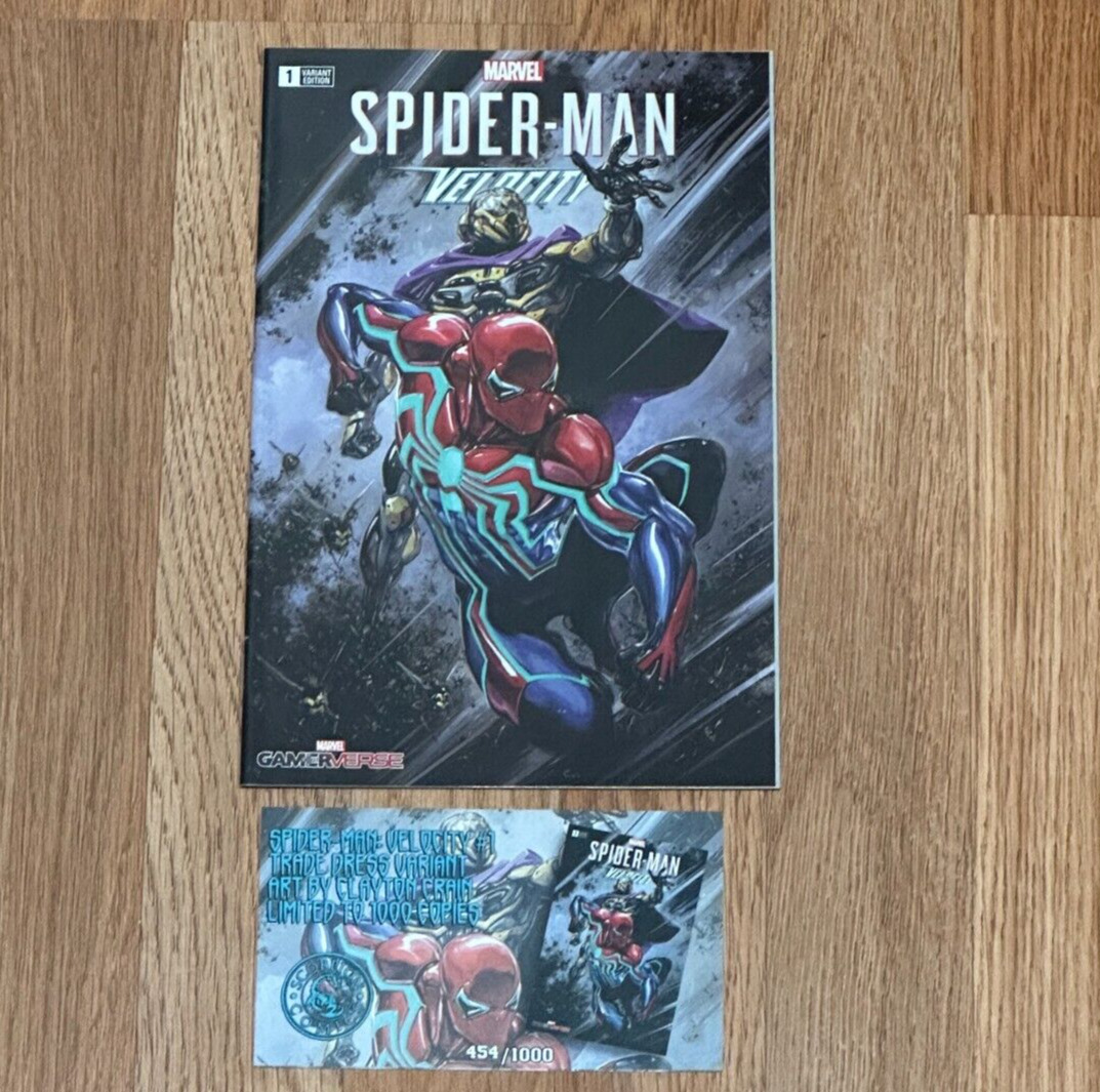 Spider-Man Velocity #1 Clayton Crain Trade Dress 2019 Marvel 1st Print Ltd 1000