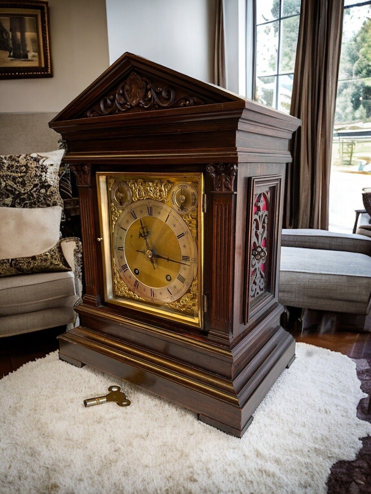 Antique C1900’s Winterhalder & Hofmeier Outstanding Architectural Bracket Clock