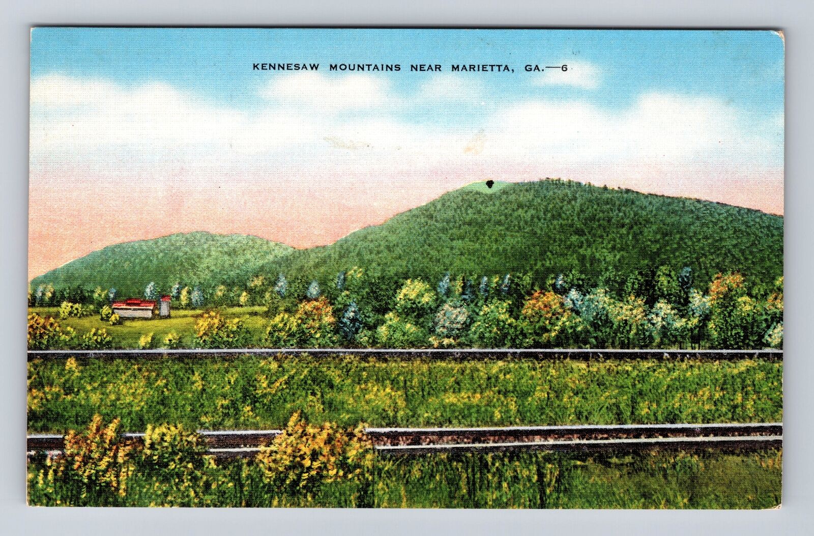 Marietta GA-Georgia, Kennesaw Mountains, Antique, Vintage Souvenir Postcard